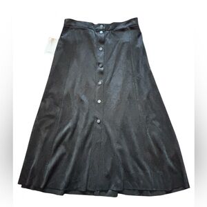 Wilfred Aritzia Black Button Front Midi Skirt NWT Size 10